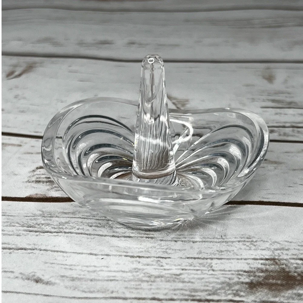 RCR Excellent Ring Holder Clear Lead Crystal Aurea Scalloped‎ Vintage OS